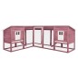 vidaXL Conejera de exterior con corredor madera de abeto moca y blanco vidaXL Conejera de exterior con corredor madera de abeto moca y blanco