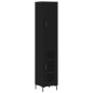 vidaXL Aparador de madera contrachapada negro 34,5x34x180 cm vidaXL Aparador de madera contrachapada negro 34,5x34x180 cm