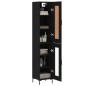 vidaXL Aparador de madera contrachapada negro 34,5x34x180 cm vidaXL Aparador de madera contrachapada negro 34,5x34x180 cm