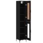 vidaXL Aparador de madera contrachapada negro 34,5x34x180 cm vidaXL Aparador de madera contrachapada negro 34,5x34x180 cm