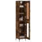 vidaXL Aparador de madera contrachapada roble ahumado 34,5x34x180 cm vidaXL Aparador de madera contrachapada roble ahumado 34,5x34x180 cm