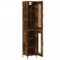 vidaXL Aparador de madera contrachapada roble ahumado 34,5x34x180 cm vidaXL Aparador de madera contrachapada roble ahumado 34,5x34x180 cm