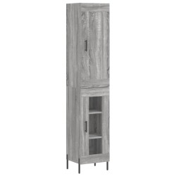 vidaXL Aparador alto madera contrachapada gris Sonoma 34,5x34x180 cm