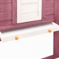 vidaXL Conejera de exterior con corredor madera de abeto moca y blanco vidaXL Conejera de exterior con corredor madera de abeto moca y blanco