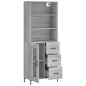 vidaXL Aparador alto madera contrachapada gris sonoma 69,5x34x180 cm vidaXL Aparador alto madera contrachapada gris sonoma 69,5x34x180 cm