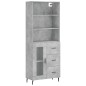 vidaXL Aparador alto madera contrachapada gris hormigón 69,5x34x180 cm vidaXL Aparador alto madera contrachapada gris hormigón 69,5x34x180 cm
