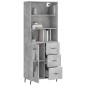 vidaXL Aparador alto madera contrachapada gris hormigón 69,5x34x180 cm vidaXL Aparador alto madera contrachapada gris hormigón 69,5x34x180 cm