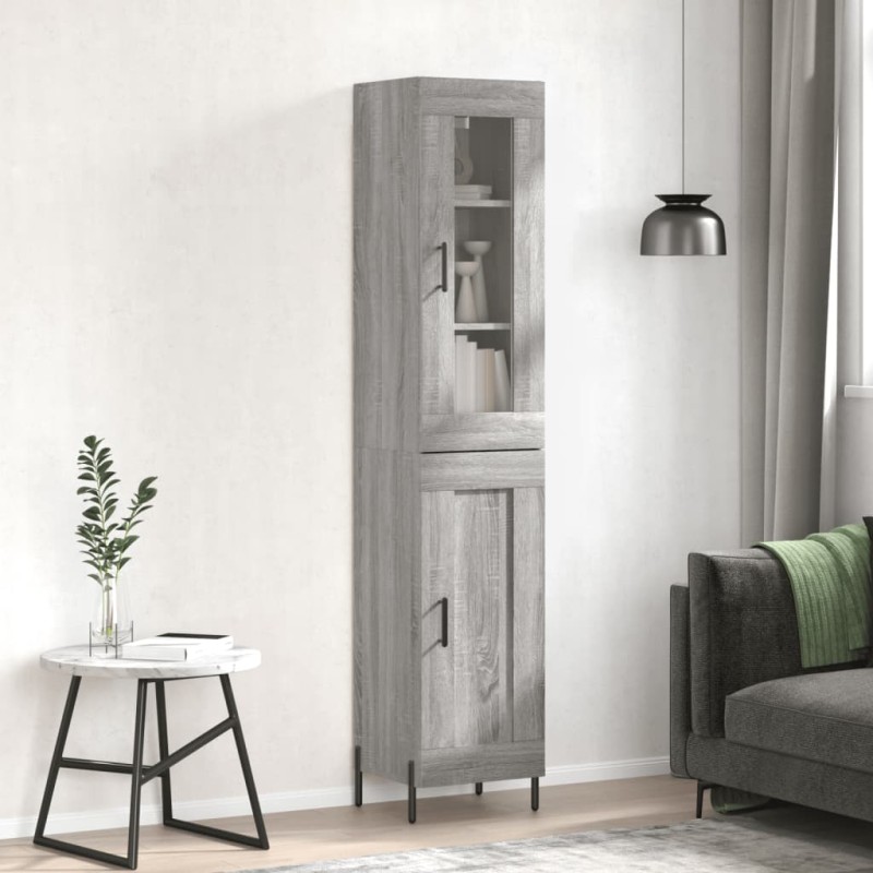 vidaXL Aparador alto madera contrachapada gris Sonoma 34,5x34x180 cm vidaXL Aparador alto madera contrachapada gris Sonoma 34,5x34x180 cm