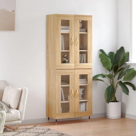 vidaXL Aparador alto madera contrachapada color roble 69,5x34x180 cm