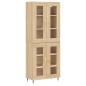 vidaXL Aparador alto madera contrachapada color roble 69,5x34x180 cm vidaXL Aparador alto madera contrachapada color roble 69,5x34x180 cm