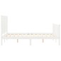 vidaXL Estructura cama de matrimonio con cabecero madera maciza blanco vidaXL Estructura cama de matrimonio con cabecero madera maciza blanco