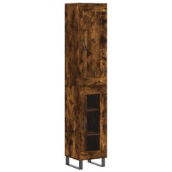vidaXL Aparador de madera contrachapada roble ahumado 34,5x34x180 cm