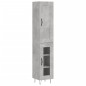 vidaXL Aparador de madera contrachapada gris hormigón 34,5x34x180 cm
