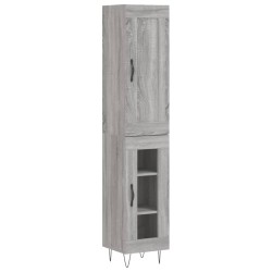 vidaXL Aparador alto madera contrachapada gris Sonoma 34,5x34x180 cm