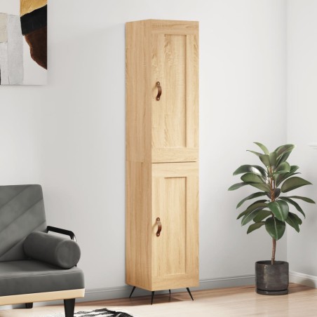 vidaXL Aparador de madera contrachapada roble Sonoma 34,5x34x180 cm