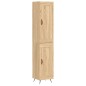 vidaXL Aparador de madera contrachapada roble Sonoma 34,5x34x180 cm vidaXL Aparador de madera contrachapada roble Sonoma 34,5x34x180 cm
