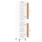 vidaXL Aparador alto madera contrachapada blanco 34,5x34x180 cm