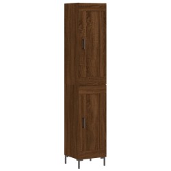 vidaXL Aparador alto madera contrachapada roble marrón 34,5x34x180 cm