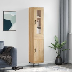 vidaXL Aparador de madera contrachapada roble Sonoma 34,5x34x180 cm