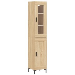 vidaXL Aparador de madera contrachapada roble Sonoma 34,5x34x180 cm