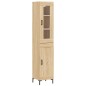 vidaXL Aparador de madera contrachapada roble Sonoma 34,5x34x180 cm vidaXL Aparador de madera contrachapada roble Sonoma 34,5x34x180 cm