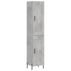 vidaXL Aparador de madera contrachapada gris hormigón 34,5x34x180 cm