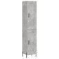 vidaXL Aparador de madera contrachapada gris hormigón 34,5x34x180 cm vidaXL Aparador de madera contrachapada gris hormigón 34,5x34x180 cm