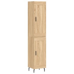 vidaXL Aparador de madera contrachapada roble Sonoma 34,5x34x180 cm