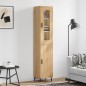 vidaXL Aparador de madera contrachapada roble Sonoma 34,5x34x180 cm vidaXL Aparador de madera contrachapada roble Sonoma 34,5x34x180 cm