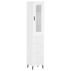 vidaXL Aparador alto madera contrachapada blanco 34,5x34x180 cm