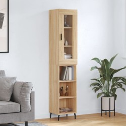 vidaXL Aparador de madera contrachapada roble Sonoma 34,5x34x180 cm