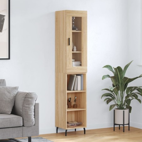 vidaXL Aparador de madera contrachapada roble Sonoma 34,5x34x180 cm