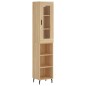 vidaXL Aparador de madera contrachapada roble Sonoma 34,5x34x180 cm vidaXL Aparador de madera contrachapada roble Sonoma 34,5x34x180 cm