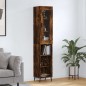 vidaXL Aparador de madera contrachapada roble ahumado 34,5x34x180 cm vidaXL Aparador de madera contrachapada roble ahumado 34,5x34x180 cm