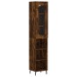 vidaXL Aparador de madera contrachapada roble ahumado 34,5x34x180 cm vidaXL Aparador de madera contrachapada roble ahumado 34,5x34x180 cm