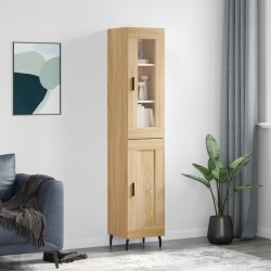 vidaXL Aparador de madera contrachapada roble Sonoma 34,5x34x180 cm