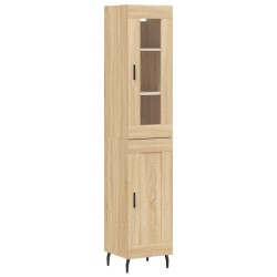 vidaXL Aparador de madera contrachapada roble Sonoma 34,5x34x180 cm
