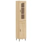 vidaXL Aparador de madera contrachapada roble Sonoma 34,5x34x180 cm vidaXL Aparador de madera contrachapada roble Sonoma 34,5x34x180 cm