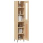 vidaXL Aparador de madera contrachapada roble Sonoma 34,5x34x180 cm vidaXL Aparador de madera contrachapada roble Sonoma 34,5x34x180 cm