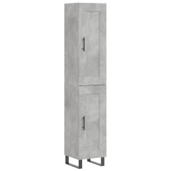vidaXL Aparador de madera contrachapada gris hormigón 34,5x34x180 cm