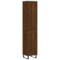 vidaXL Aparador alto madera contrachapada roble marrón 34,5x34x180 cm