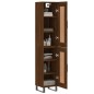 vidaXL Aparador alto madera contrachapada roble marrón 34,5x34x180 cm