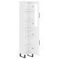 vidaXL Aparador alto madera contrachapada blanco brillo 34,5x34x180 cm vidaXL Aparador alto madera contrachapada blanco brillo 34,5x34x180 cm