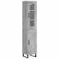 vidaXL Aparador de madera contrachapada gris hormigón 34,5x34x180 cm vidaXL Aparador de madera contrachapada gris hormigón 34,5x34x180 cm