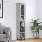 vidaXL Aparador de madera contrachapada gris hormigón 34,5x34x180 cm vidaXL Aparador de madera contrachapada gris hormigón 34,5x34x180 cm
