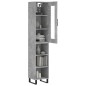 vidaXL Aparador de madera contrachapada gris hormigón 34,5x34x180 cm vidaXL Aparador de madera contrachapada gris hormigón 34,5x34x180 cm