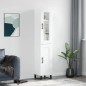 vidaXL Aparador alto madera contrachapada blanco brillo 34,5x34x180 cm vidaXL Aparador alto madera contrachapada blanco brillo 34,5x34x180 cm