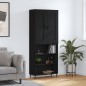 vidaXL Aparador alto madera contrachapada negro 69,5x34x180 cm vidaXL Aparador alto madera contrachapada negro 69,5x34x180 cm