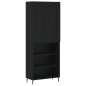vidaXL Aparador alto madera contrachapada negro 69,5x34x180 cm vidaXL Aparador alto madera contrachapada negro 69,5x34x180 cm