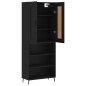 vidaXL Aparador alto madera contrachapada negro 69,5x34x180 cm vidaXL Aparador alto madera contrachapada negro 69,5x34x180 cm